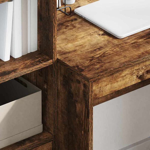 vidaXL St&ocirc;l so z&aacute;suvkou 2 pcs Dymov&aacute; dub