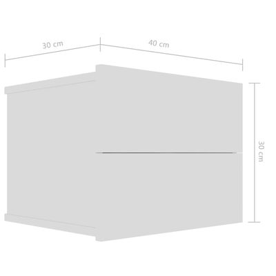 vidaXL Nočný stolík, biely 40x30x30 cm, kompozitné drevo