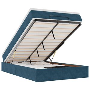 vidaXL Osmansk&aacute; posteľ s matracom Tmavomodr&aacute; 120x200cm Zamat