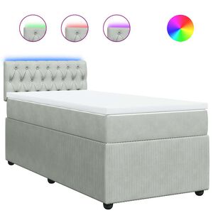 vidaXL Posteľn&yacute; r&aacute;m boxsping s matracom bledosiv&yacute; 80x200 cm zamat