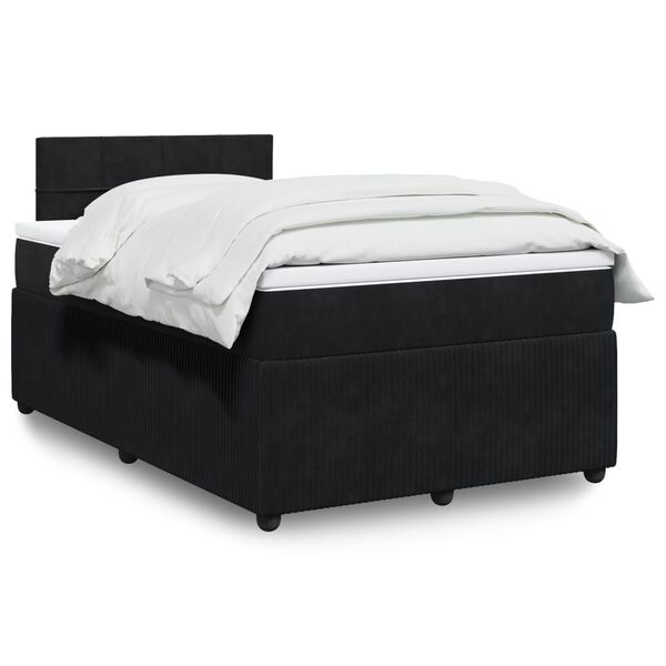 vidaXL Boxspring posteľ s matracom čierna 120x190 cm zamat