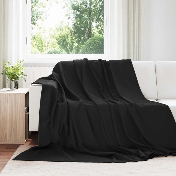 vidaXL Prikr&yacute;vky na hodenie 24 pcs Čierna 270 x 240 cm Fl&iacute;s