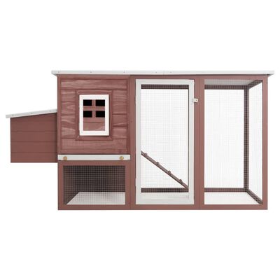 vidaXL Vonkajšia klietka/domček pre sliepky s 1 hniezdom, hnedá, drevo