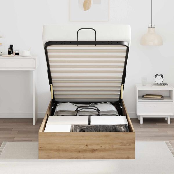 vidaXL Otomanov&yacute; posteľn&yacute; r&aacute;m Remeseln&yacute; dub 193 x 120 x 25 cm