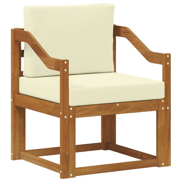 vidaXL Vonkaj&scaron;ia pohovka Mas&iacute;vne ak&aacute;ciov&eacute; drevo a polyester Pr&iacute;rodn&aacute;