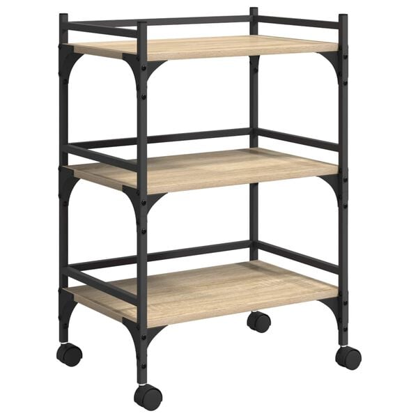 vidaXL Kuchynsk&yacute; voz&iacute;k Sonoma dub 50 x 35 x 75,5 cm Kompozitn&eacute; drevo