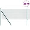 vidaXL Stĺp na plot. Zelená 25 x 0,8 m (12 x 12 mm sieť) Ocel a PVC