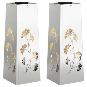vidaXL Sol&aacute;rne LED svetlo na chodn&iacute;k 2 ks Tepl&aacute; biela 18 x 18 x 50 cm