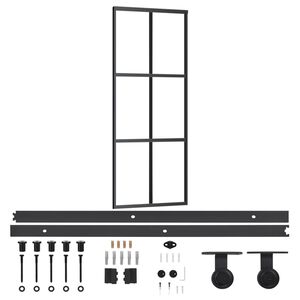 vidaXL Posuvn&eacute; dvere s kovan&iacute;m ESG sklo a hlin&iacute;k 76x205 cm