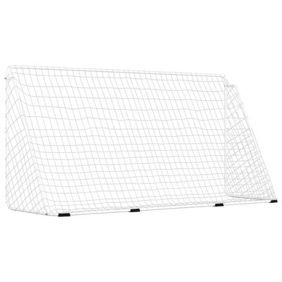 vidaXL Futbalová bránka so sieťou 366x122x182 cm oceľová biela