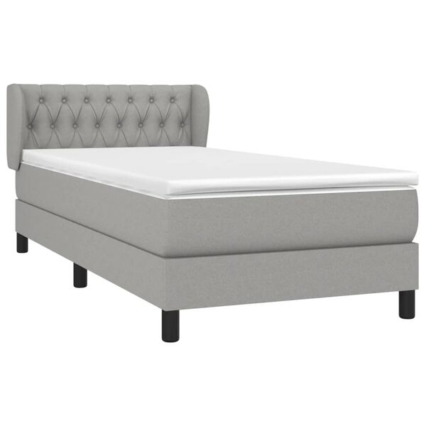 vidaXL Boxspring posteľ s matracom bledosiv&yacute; 100x200 cm l&aacute;tka