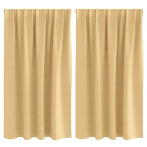 vidaXL Z&aacute;clony na zatemnenie s kr&uacute;žkami 2 pcs B&eacute;žov&aacute; 140 x 140 cm