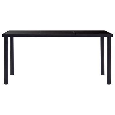 vidaXL Jedálenský stôl, čierny 160x80x75 cm, tvrdené sklo