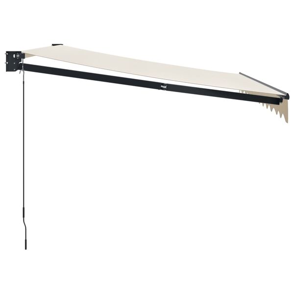 vidaXL Zaťahovacia markíza krémová 3,5x2,5 m látka a hliník