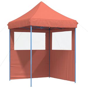 vidaXL Skladac&iacute; pop-up p&aacute;rty stan s 2 bočn&yacute;mi stenami terakotov&yacute;