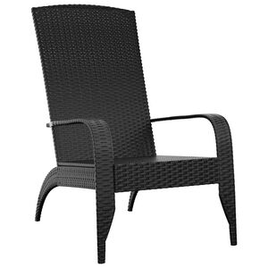 vidaXL Z&aacute;hradn&aacute; stolička Adirondack čierna, polyratan