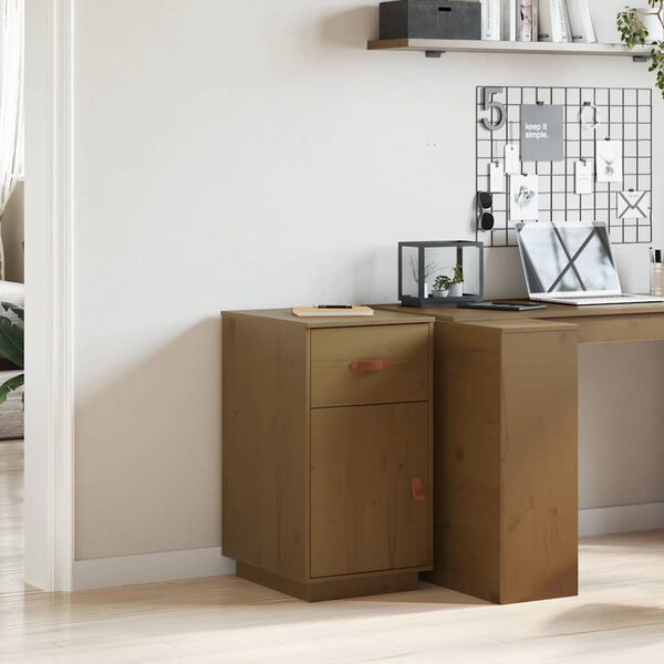vidaXL Kancelárska skrinka medovohnedá 40x50x75 cm masívna borovica