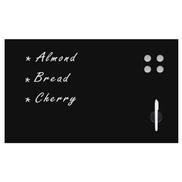 vidaXL Nástenná magnetická tabuľa, čierna, sklenená 100x60 cm