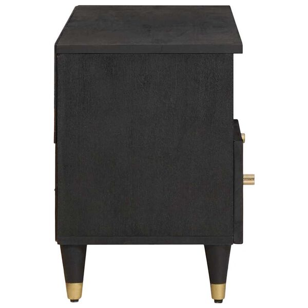 vidaXL TV skrinka Čierna 100 x 33 x 46 cm Mas&iacute;vne mango drevo