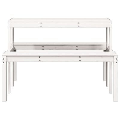 vidaXL Piknikový stôl biely 110x134x75 cm borovicový masív