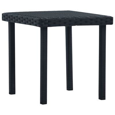 vidaXL Záhradný čajový stôl čierny 40x40x40 cm polyratanový