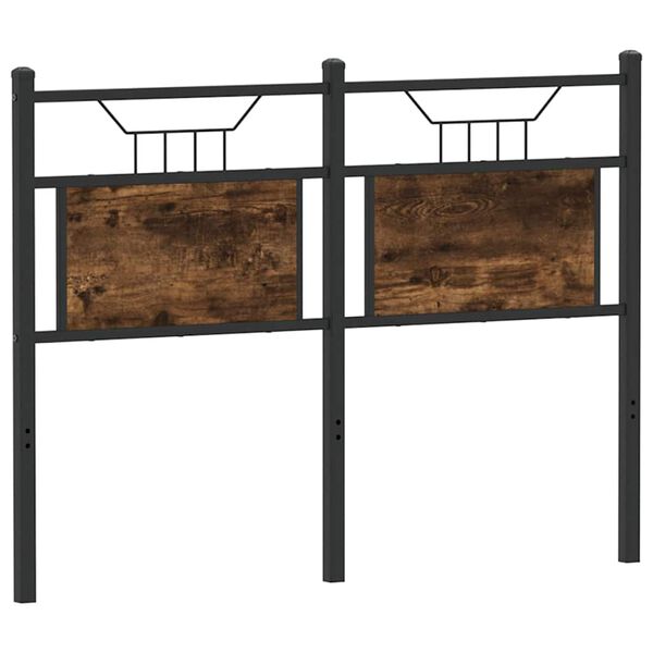 vidaXL N&aacute;hradn&eacute; čelo postele, tmav&yacute; dub 120 cm, kompozitn&eacute; drevo a oceľ