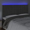 vidaXL Čelo postele s LED tmavosiv&eacute; 160x5x118/128 cm zamat