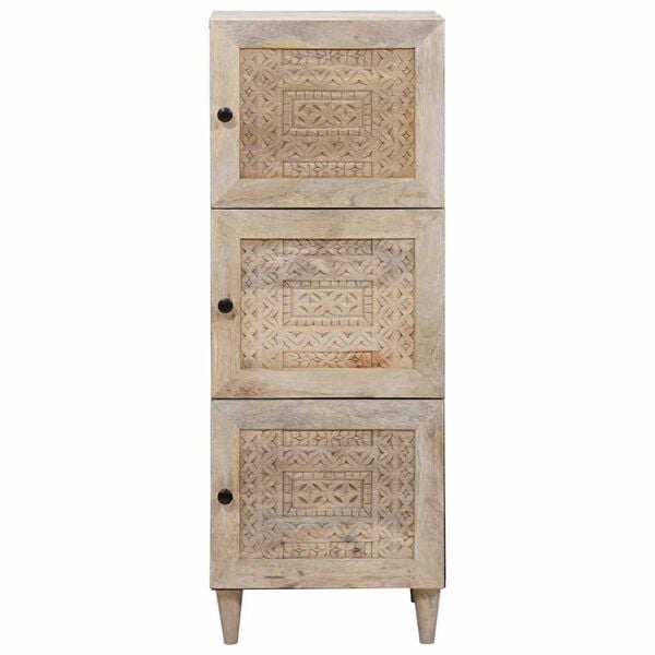 vidaXL Highboard s poličkou Biela 40 x 33 x 110 cm mangový masív