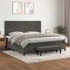 vidaXL Posteľn&yacute; r&aacute;m boxspring s matracom tmavosiv&yacute; 200x200 cm zamat