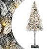 vidaXL Vianočn&yacute; stromček s 150 LED-i Biela 120 cm PE a oceľ