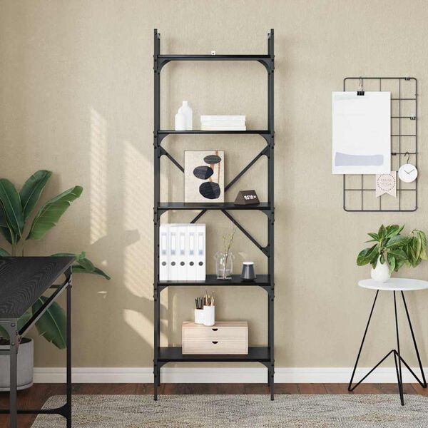 vidaXL Knižnica Čierny dub 56 x 32 x 174 cm Kompozitn&eacute; drevo