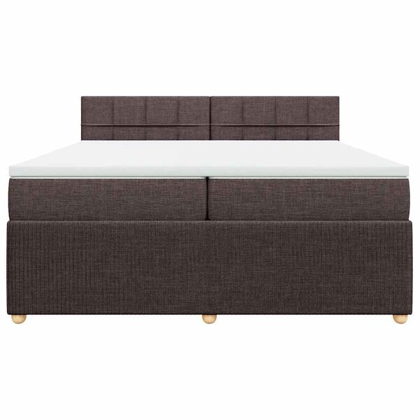 vidaXL Boxspring posteľ s matracom tmavohned&aacute; 200x200 cm l&aacute;tka