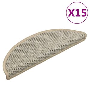 vidaXL Samolepiace n&aacute;&scaron;ľapy na schody, sisalov&yacute; vzhľad 15 ks 56x17x3 cm