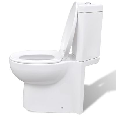 vidaXL Keramická toaleta/WC do kúpeľne, rohová, biela
