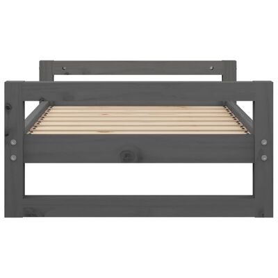 vidaXL Psia posteľ sivá 75,5x55,5x28 cm borovicový masív