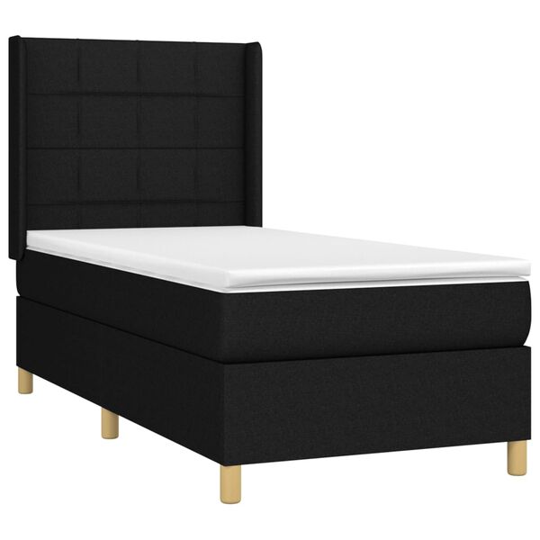 vidaXL Posteľn&yacute; r&aacute;m boxspring s matracom čierny 80x200 cm l&aacute;tka