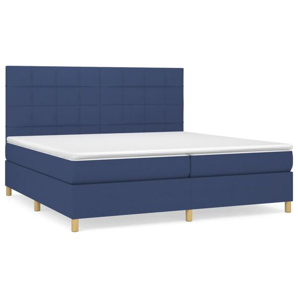 vidaXL Boxspring posteľ s matracom modr&aacute; 200x200 cm l&aacute;tka
