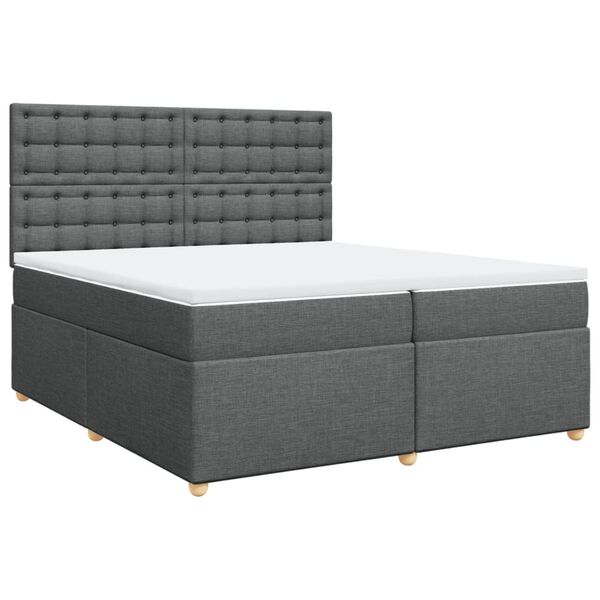 vidaXL Boxspring posteľ s matracom tmavosiv&aacute; 200x200 cm l&aacute;tka