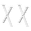 vidaXL Nohy konferenčn&eacute;ho stol&iacute;ka v tvare X, 2 ks, biele, 60 x (42-43) cm, oceľov&eacute;