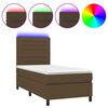 vidaXL Posteľ boxsping s matracom a LED tmavohned&aacute; 90x190 cm l&aacute;tka