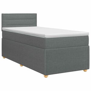 vidaXL Posteľ boxspring s matracom Tmavosiv&aacute; 80 x 200 cm L&aacute;tka