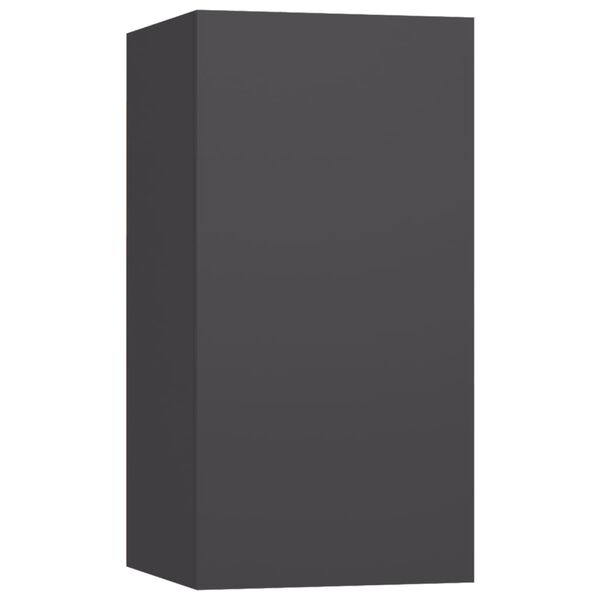 vidaXL 4-dielna s&uacute;prava TV skriniek siv&aacute; drevotrieska