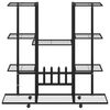 vidaXL Stojan na kvety s kolieskami 94,5x24,5x91,5 cm čierny železn&yacute;