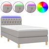 vidaXL Posteľ boxsping s matracom a LED bledosiv&aacute; 90x190 cm l&aacute;tka