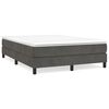 vidaXL Posteľn&yacute; r&aacute;m s boxspringom tmavosiv&yacute; 140x190 cm zamat
