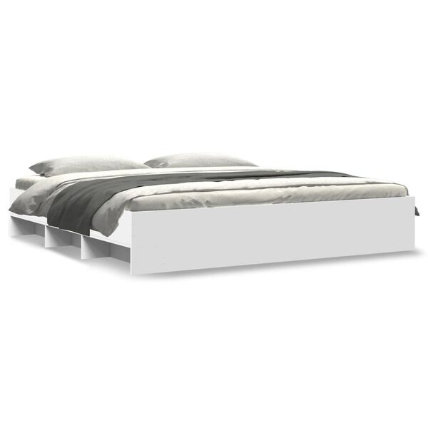 vidaXL Posteľn&yacute; r&aacute;m bez matraca biela 180x200cm kompozitn&eacute; drevo