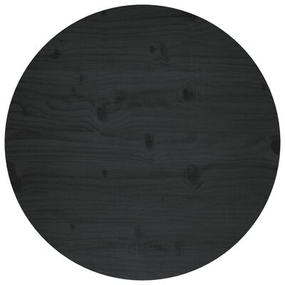 vidaXL Stolová doska čierna Ø60x2,5 cm masívna borovica
