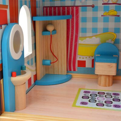 vidaXL 3-poschodový domček pre bábiky, drevený, 60x30x90 cm