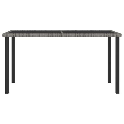 vidaXL Záhradný jedálenský stôl sivý 140x70x73 cm polyratanový