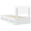 vidaXL R&aacute;m postele so z&aacute;suvkou Biela 75 x 190 cm Inžinierske drevo